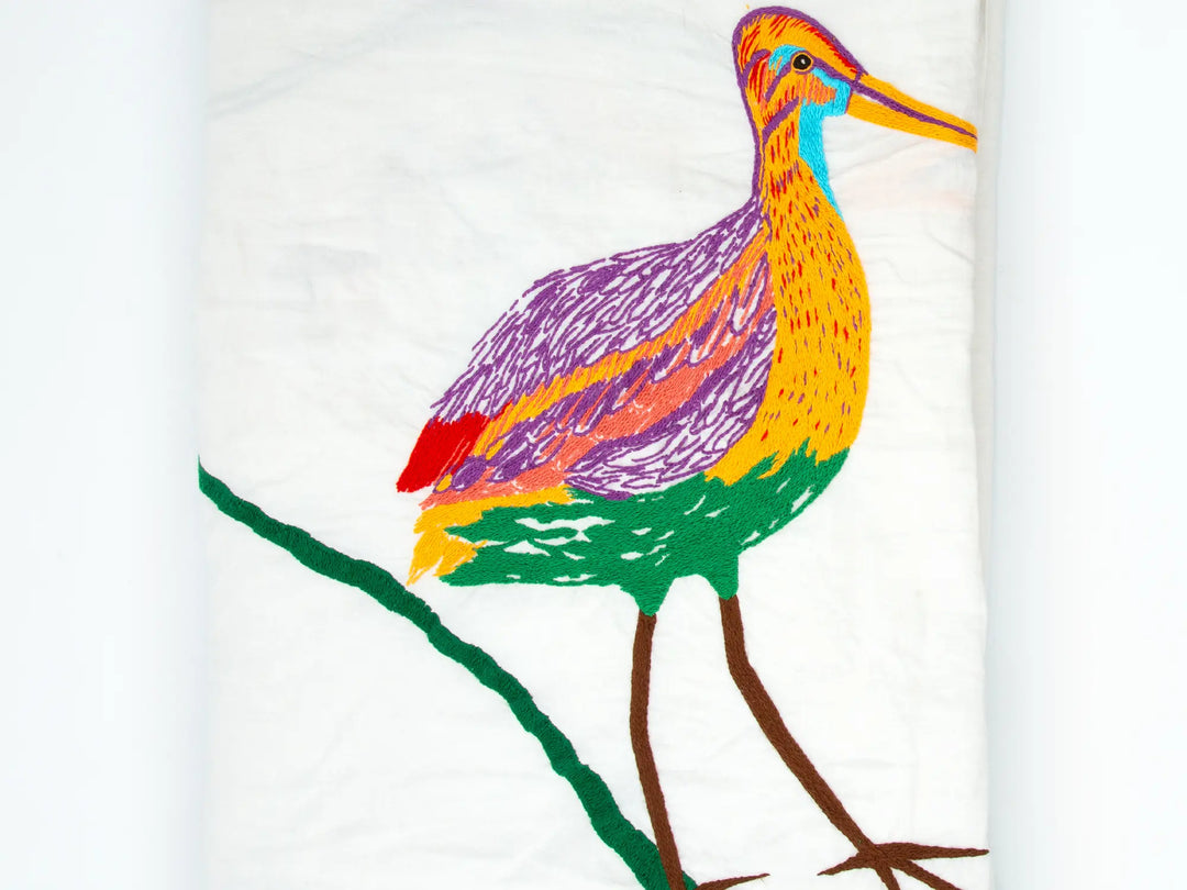 French Birds Engaging a Conversation - Tablecloth Tablecloth